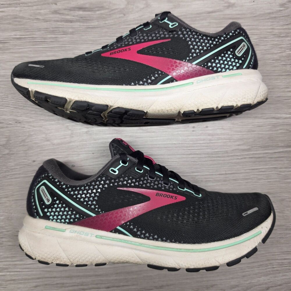 Brooks Ghost 14 Black Pink Women's 9 B Running Shoes Comfort Athleisure Training - Picture 5 of 11